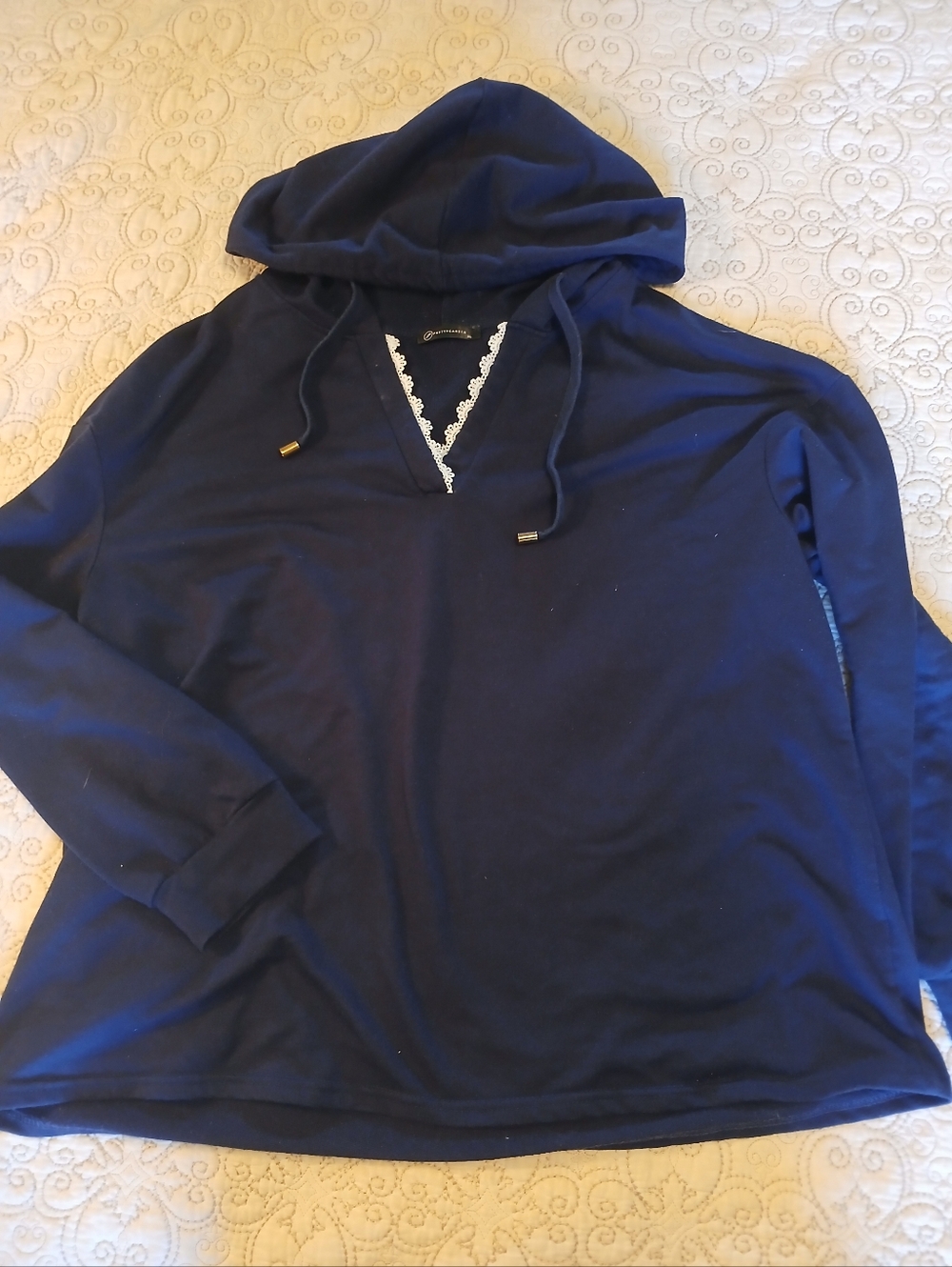 Pretty Garden Navy Hoodie Size XL